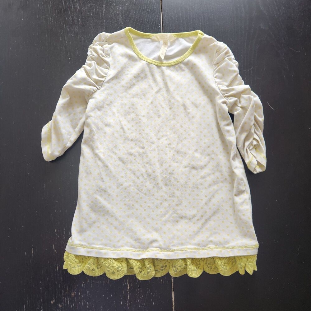 Matilda Jane Rehersal Time Girls Polka Dot with Lace Trim Lime/Green/Ivory Tunic